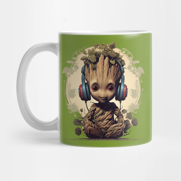 Baby Groot with Headphones by DavidLoblaw